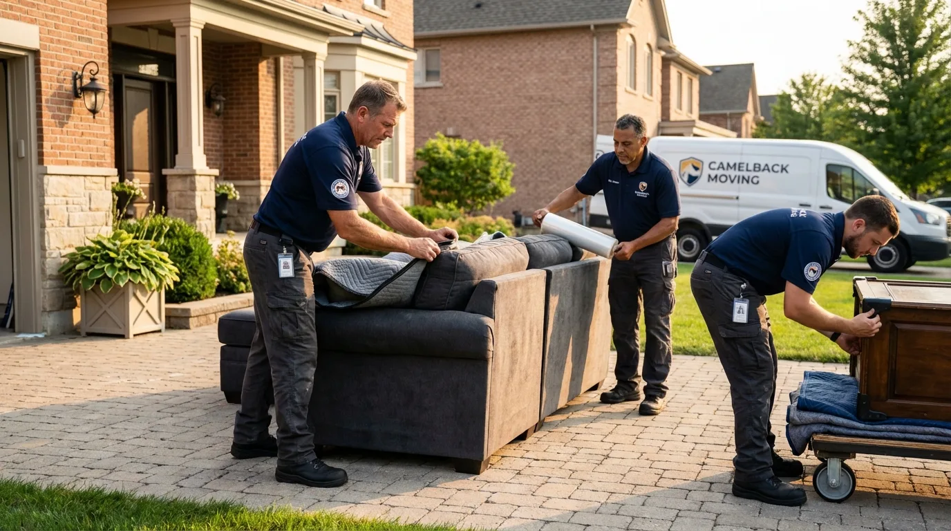 Large estate moving crew wrapping furniture in Stuarts Draft, VA
